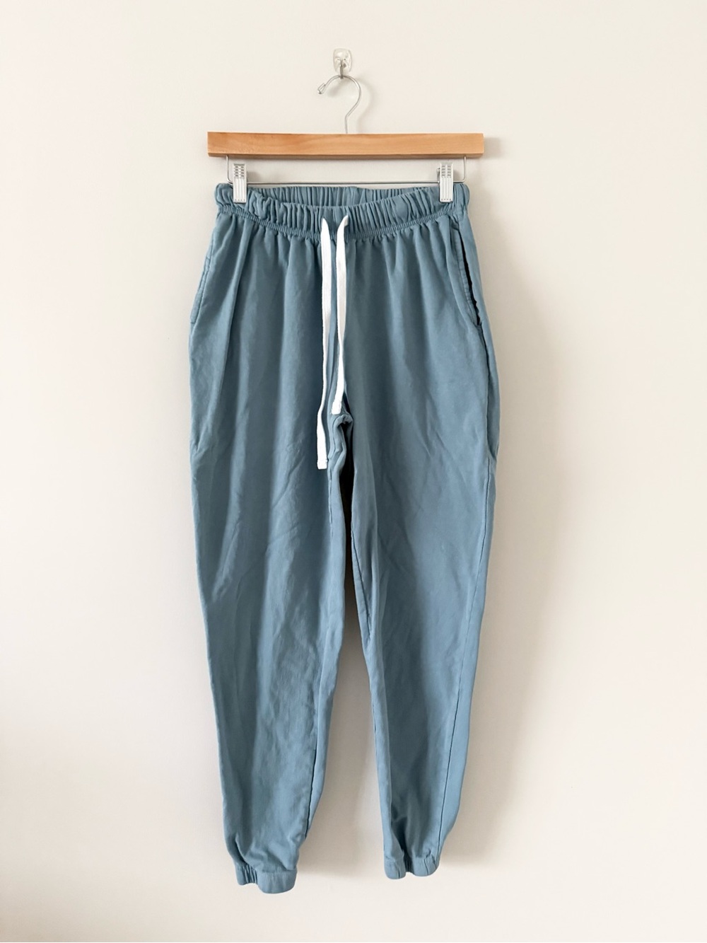 RE Real Essentials Blue Cotton Blend Drawstring Jogger Lounge Pants Size XS